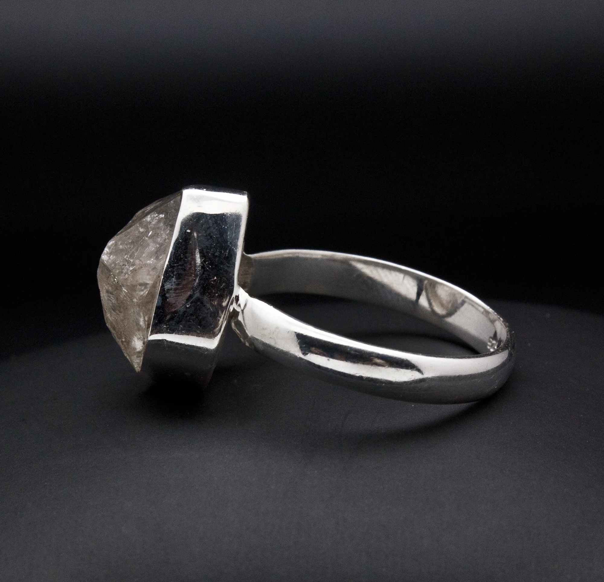 Sterling Silver Herkimer Diamond Ring Size 10 - Image 3