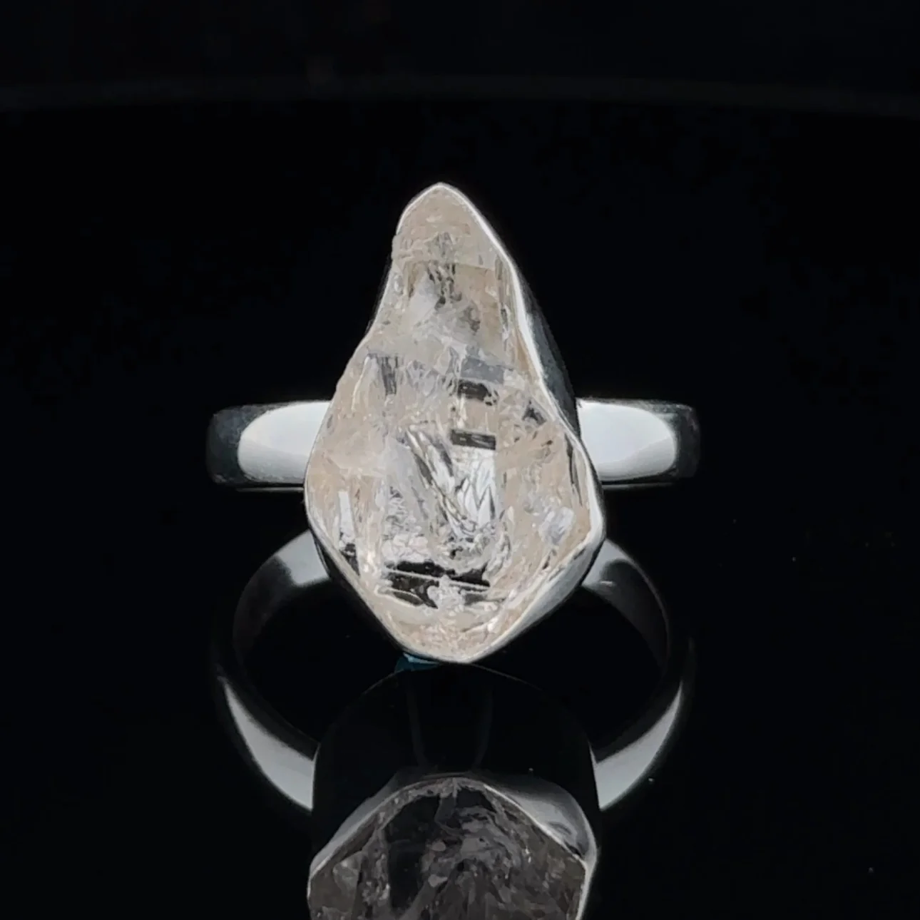 Sterling Silver Herkimer Diamond Ring Size 8