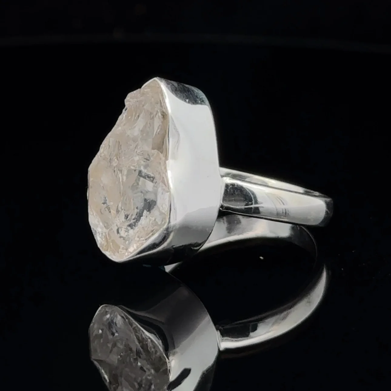Sterling Silver Herkimer Diamond Ring Size 8 - Image 3