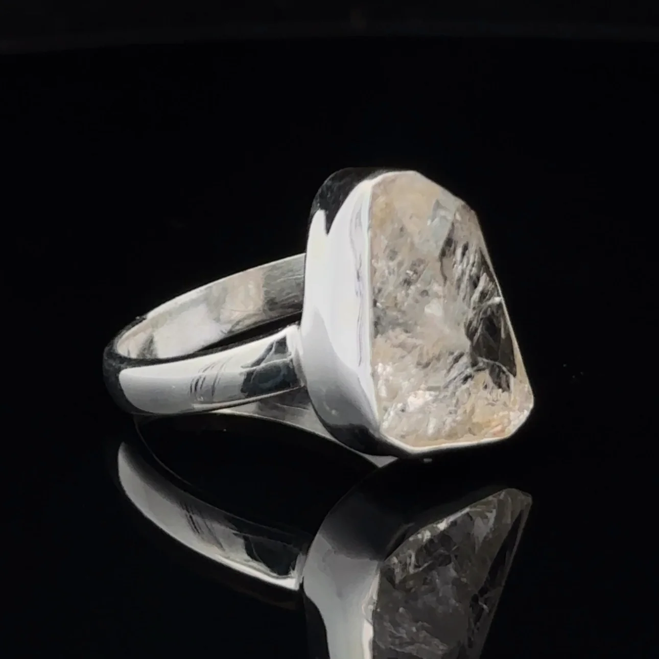 Sterling Silver Herkimer Diamond Ring Size 8 - Image 2