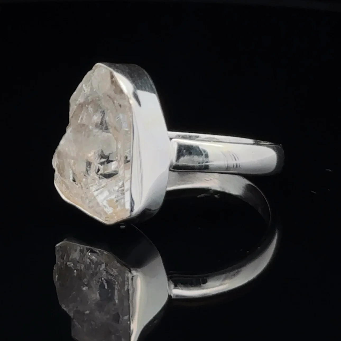 Sterling Silver Herkimer Diamond Ring Size 8 - Image 3