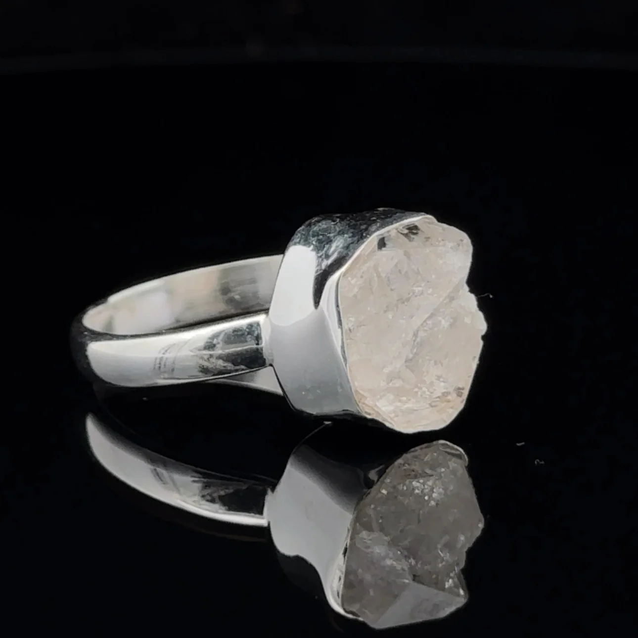 Sterling Silver Herkimer Diamond Ring Size 8 - Image 2