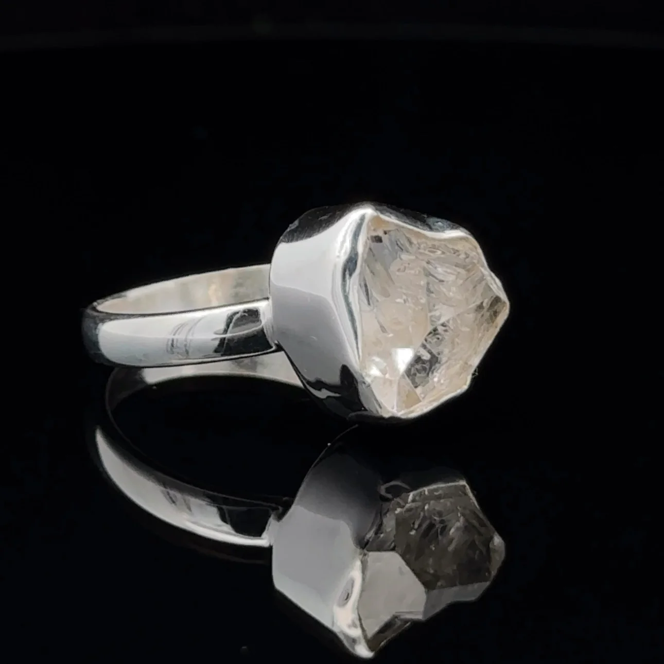 Sterling Silver Herkimer Diamond Ring Size 8 - Image 2