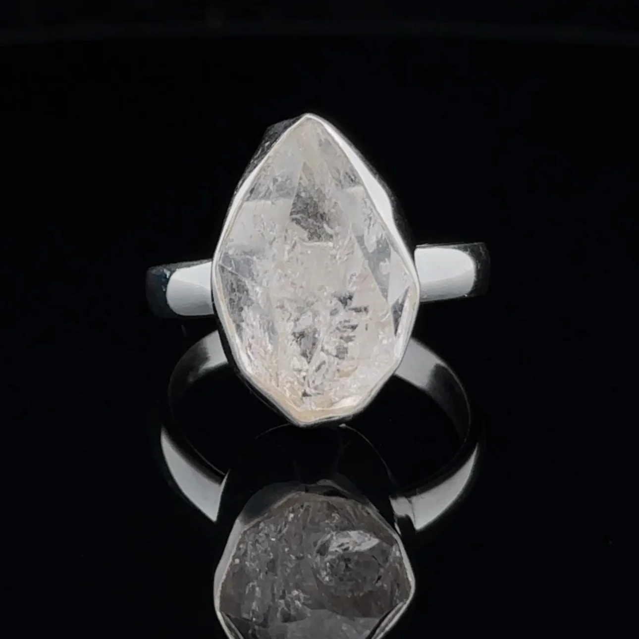 Sterling Silver Herkimer Diamond Ring Size 8