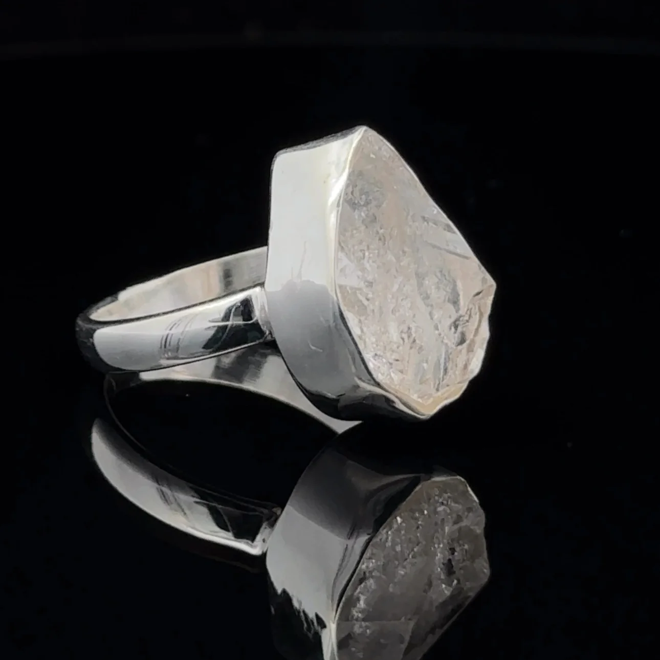 Sterling Silver Herkimer Diamond Ring Size 8 - Image 2