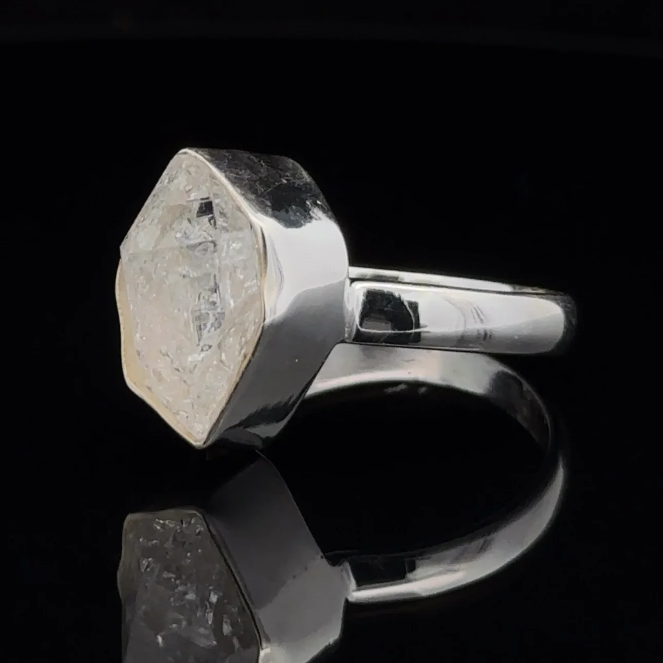 Sterling Silver Herkimer Diamond Ring Size 10 - Image 3