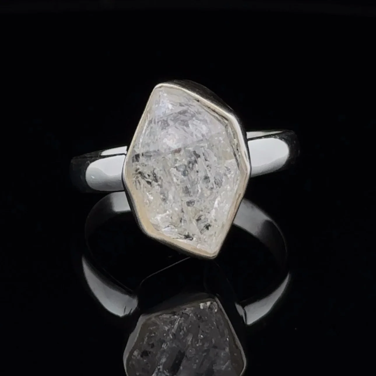 Sterling Silver Herkimer Diamond Ring Size 10 - Image 4
