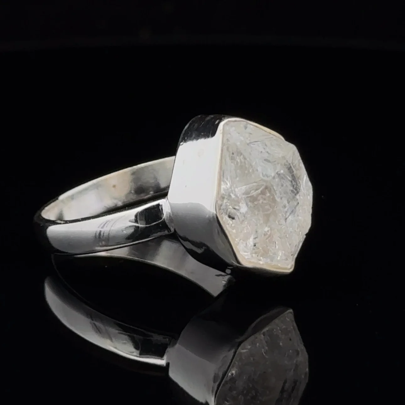 Sterling Silver Herkimer Diamond Ring Size 10 - Image 5