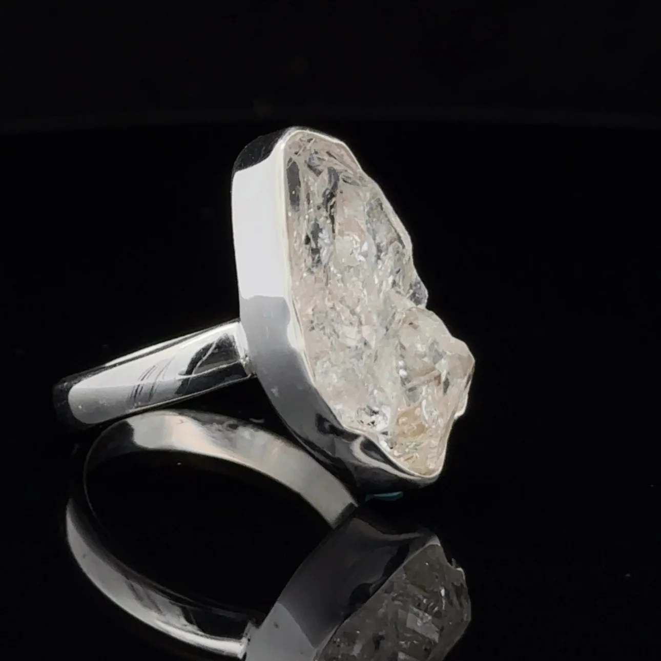 Sterling Silver Herkimer Diamond Ring Size 9.5 - Image 2