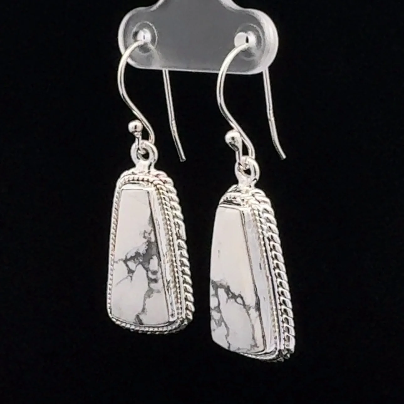 Sterling Silver Howlite Earrings - Image 3