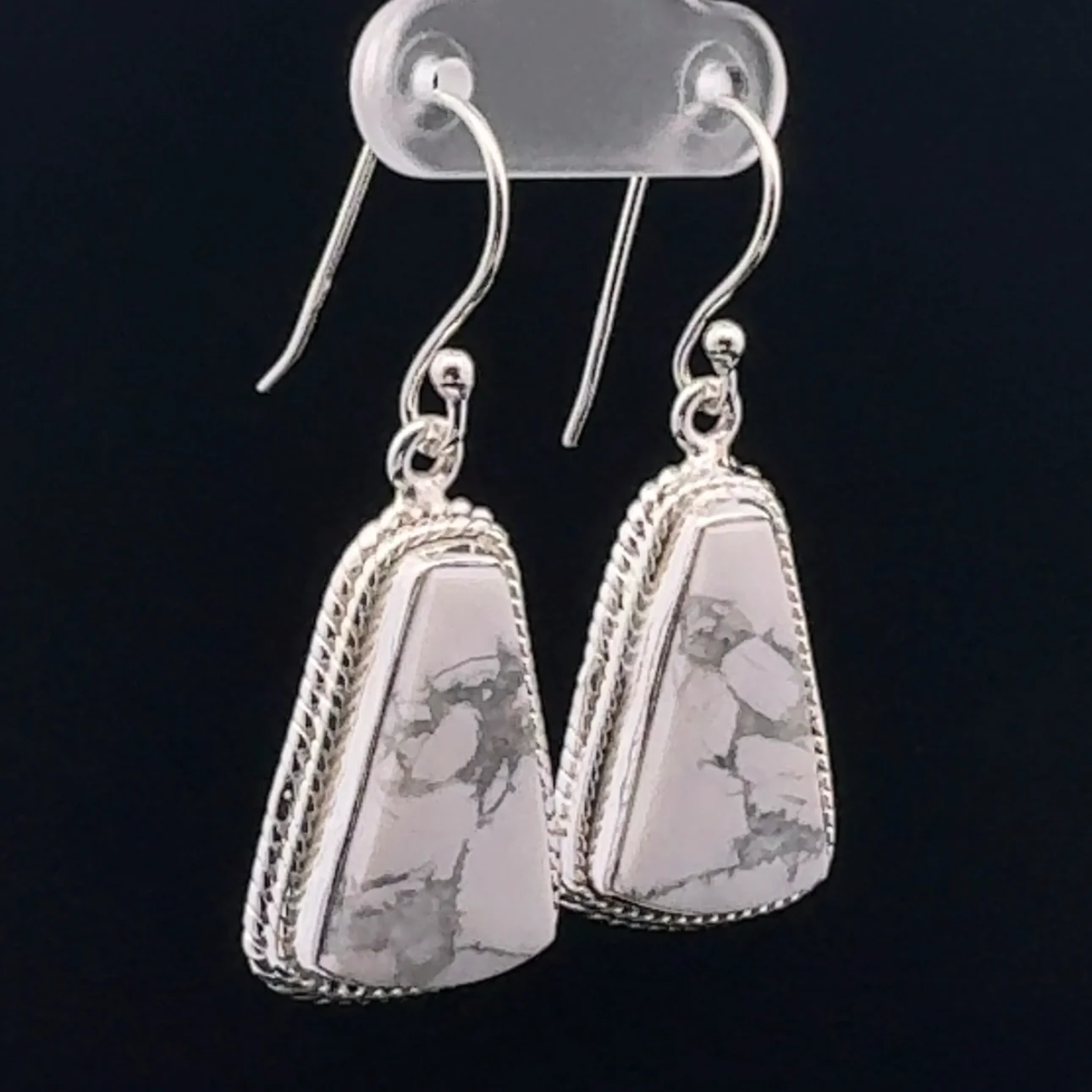 Sterling Silver Howlite Earrings - Image 2