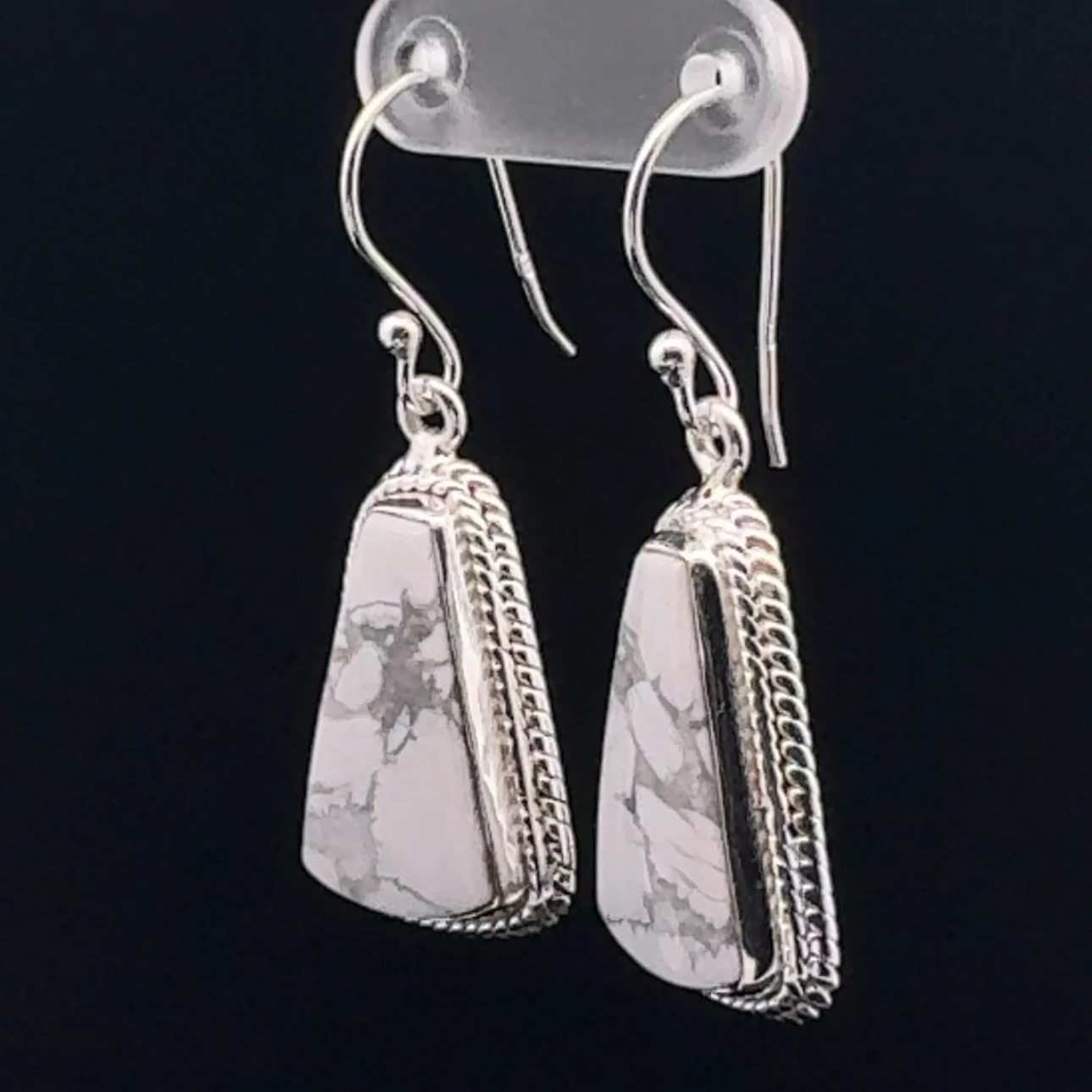 Sterling Silver Howlite Earrings - Image 3