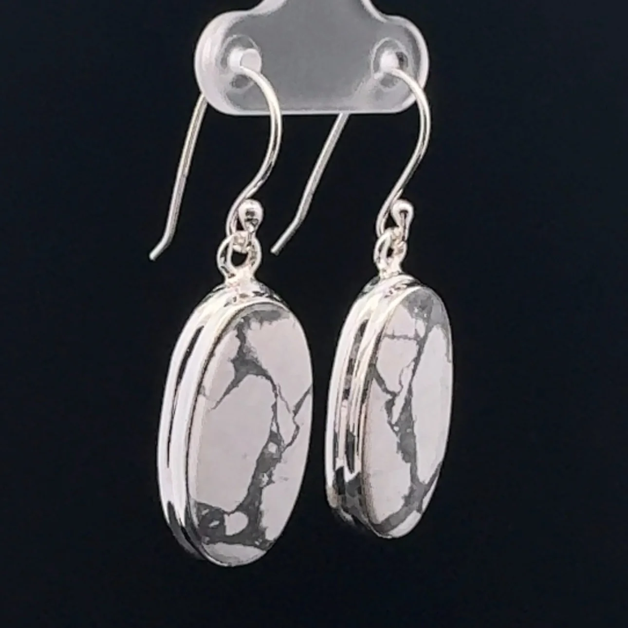 Sterling Silver Howlite Earrings - Image 2
