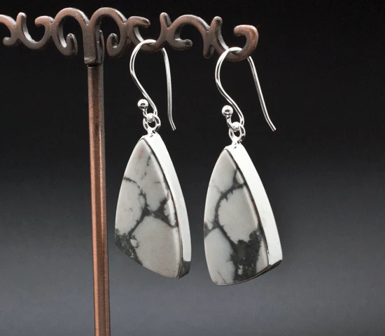 Sterling Silver Howlite Earrings - Image 2