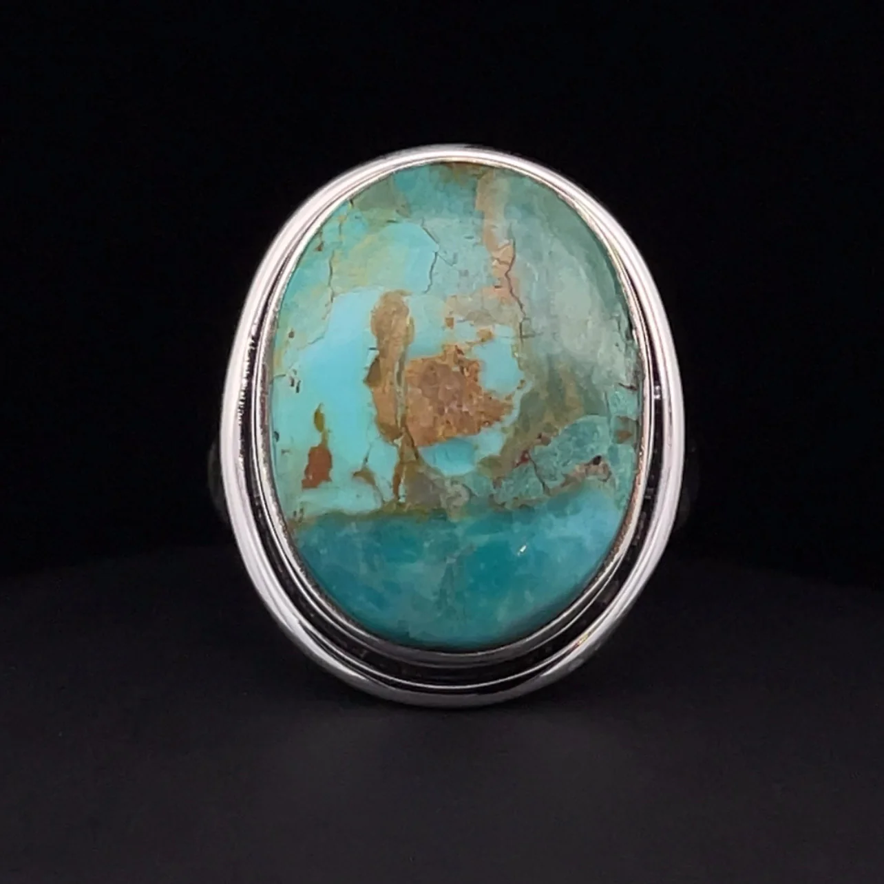 Sterling Silver Kingman Turquoise Ring Size 7
