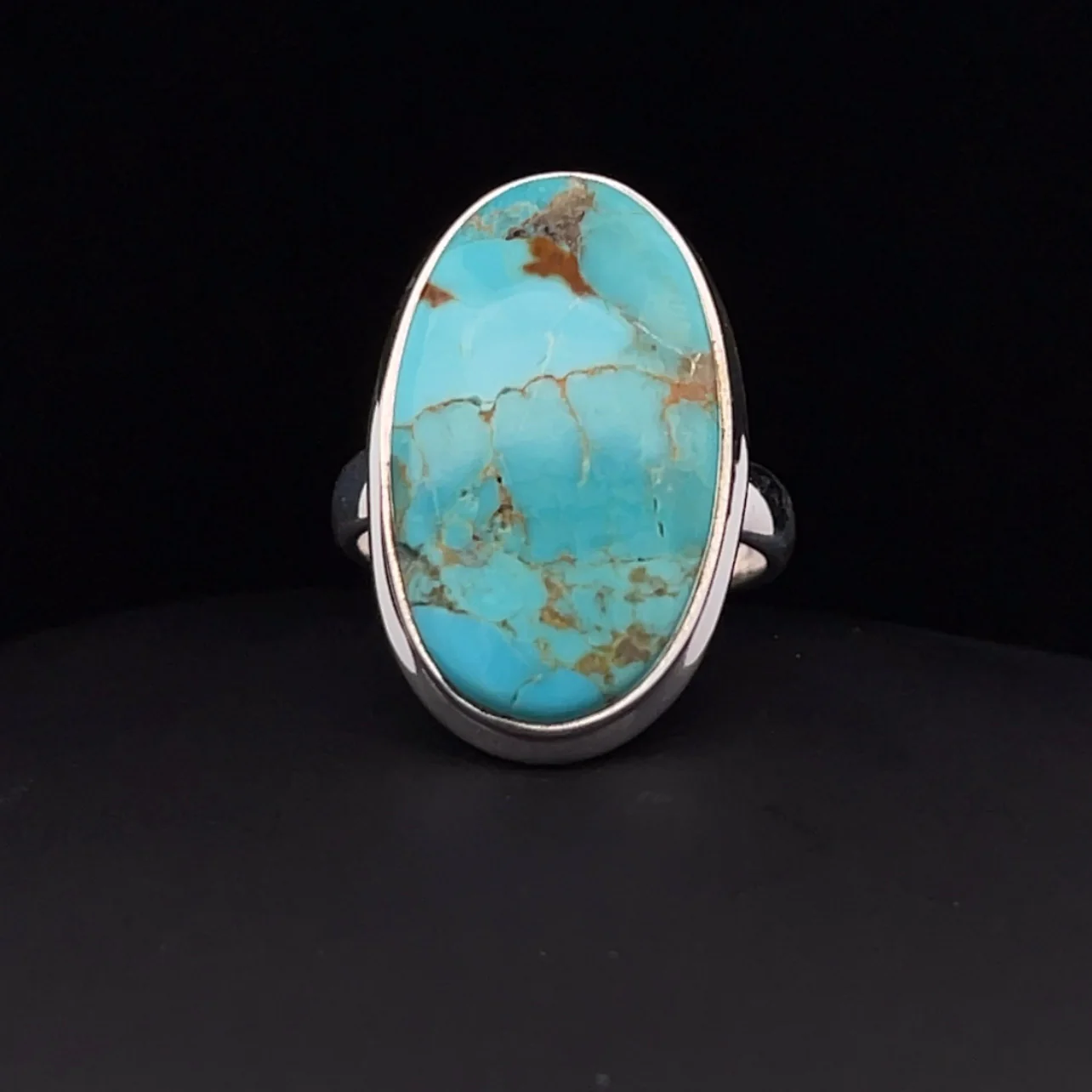 Sterling Silver Kingman Turquoise Ring Size 7