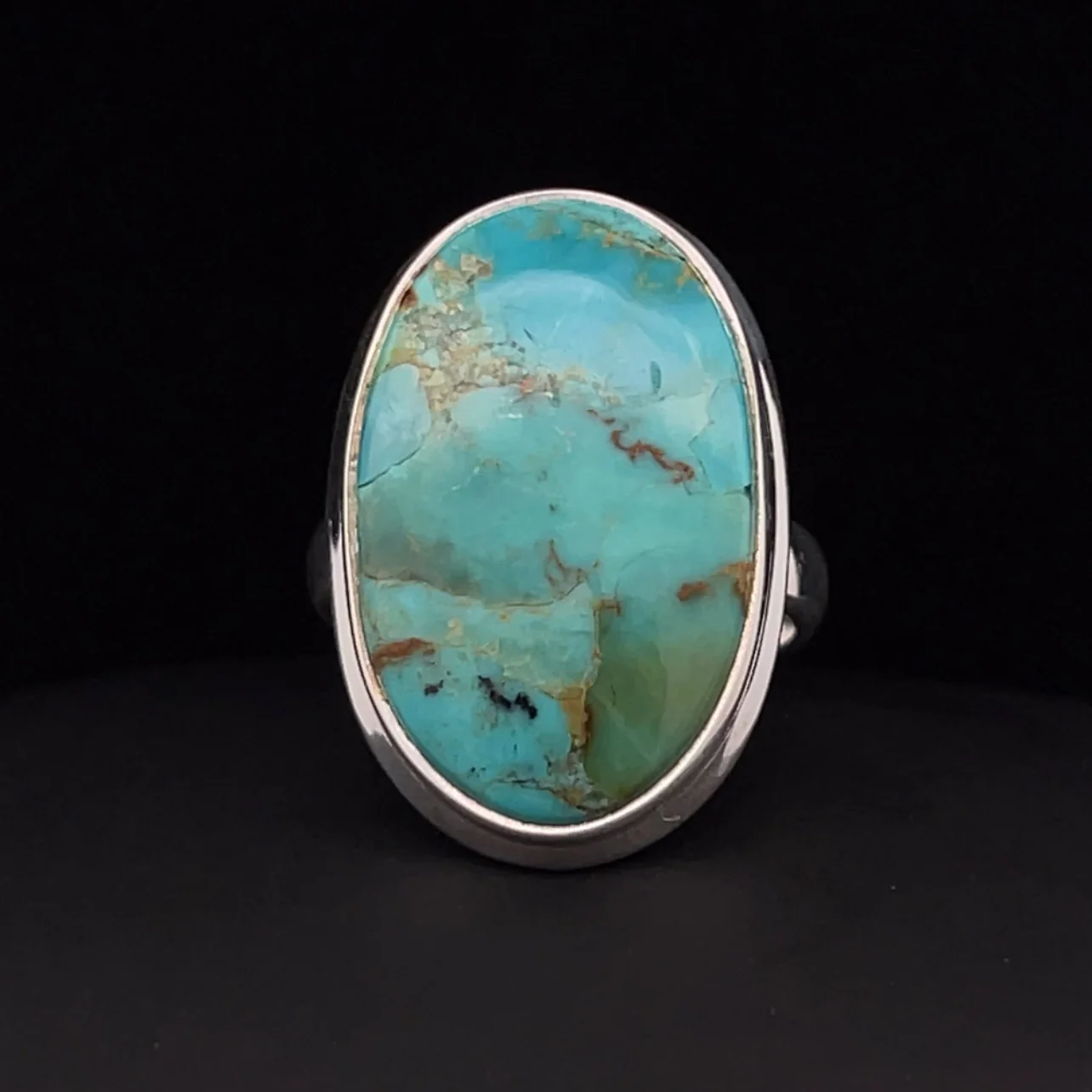 Sterling Silver Kingman Turquoise Ring Size 7