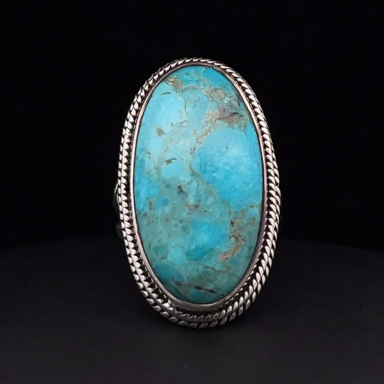 Sterling Silver Kingman Turquoise Ring Size 5