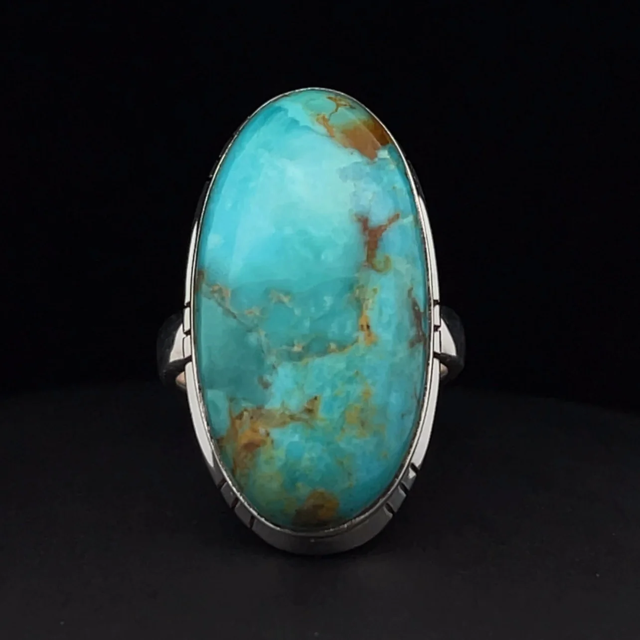 Sterling Silver Kingman Turquoise Ring Size 5