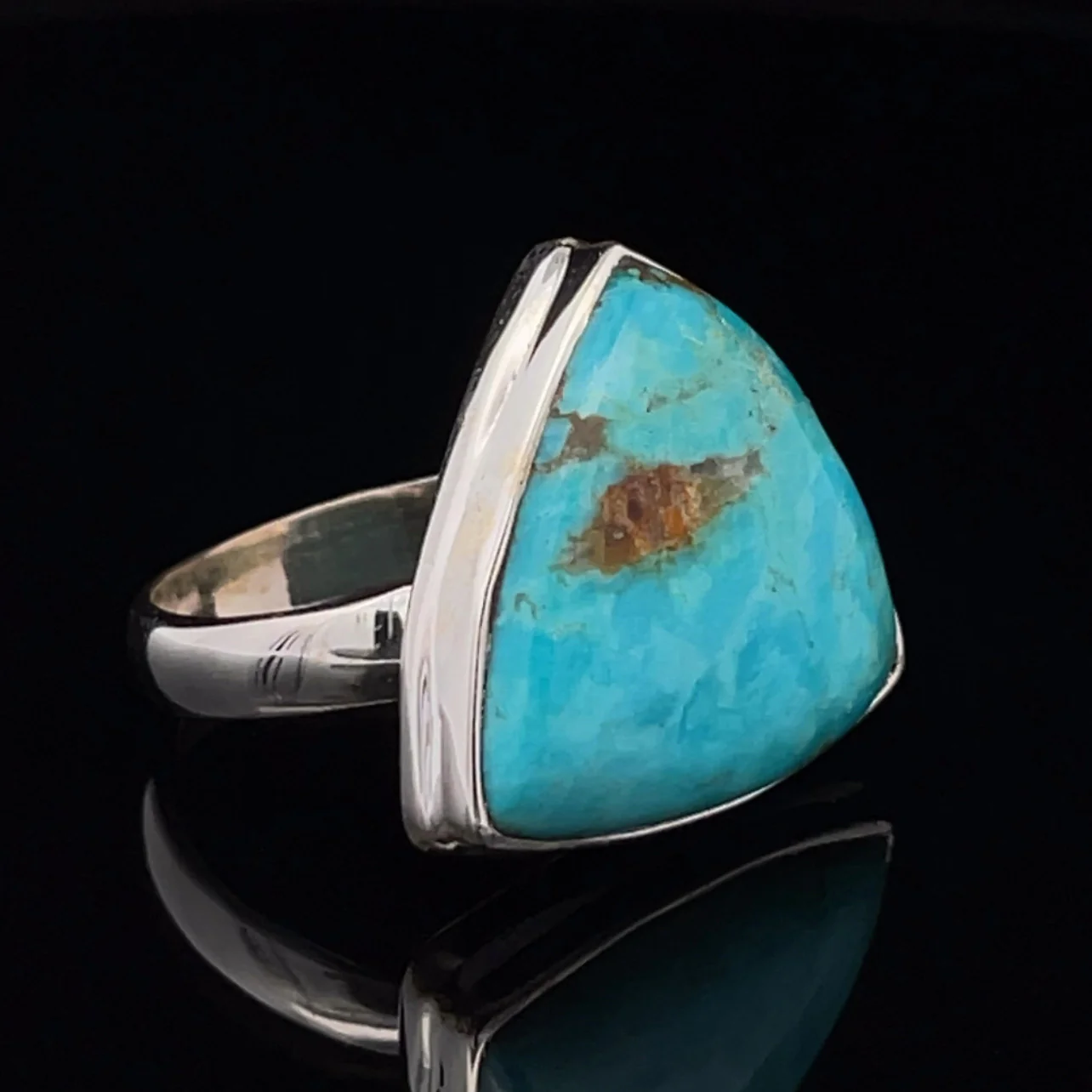 Sterling Silver Kingman Turquoise Ring Size 10 - Image 2