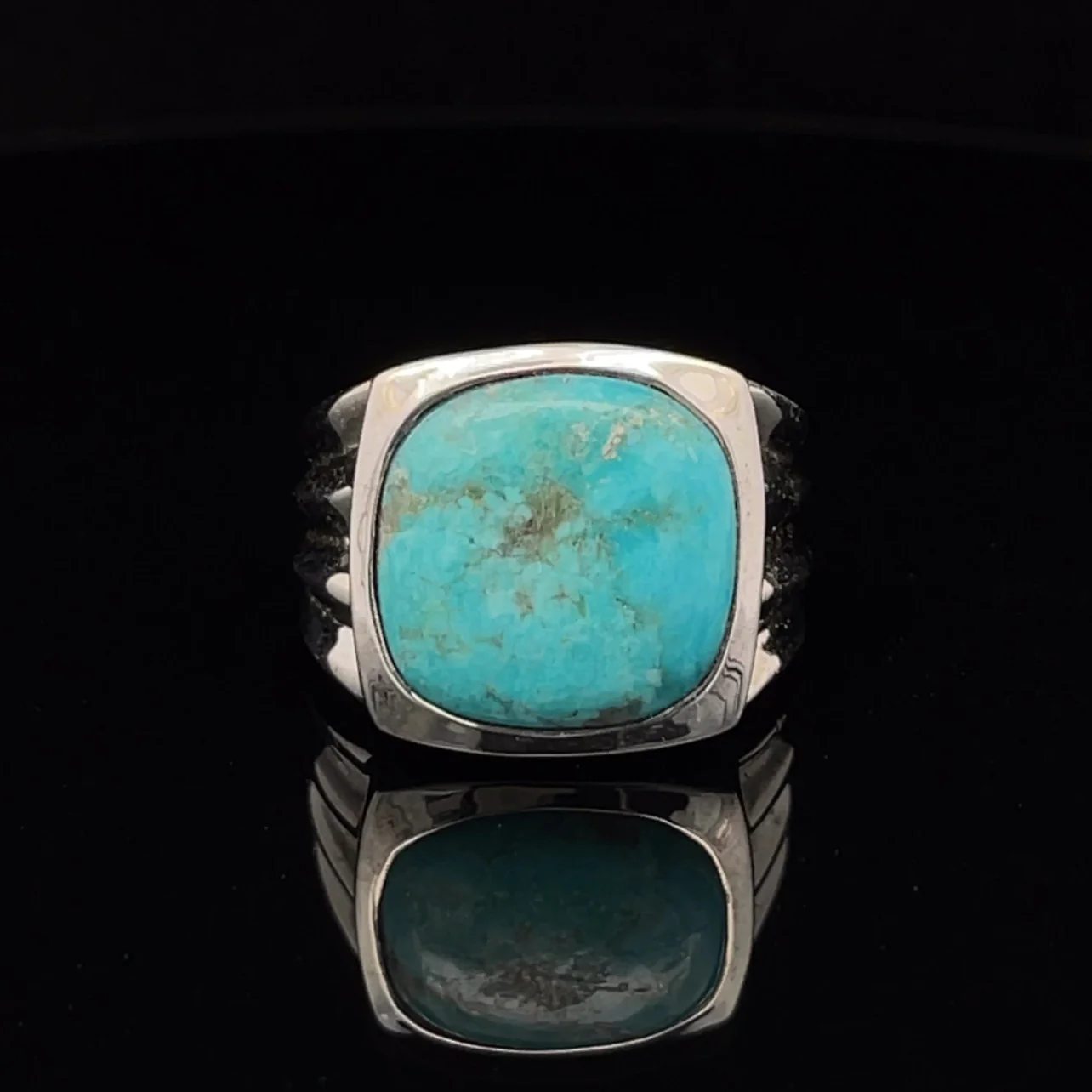 Sterling Silver Kingman Turquoise Ring Size 10