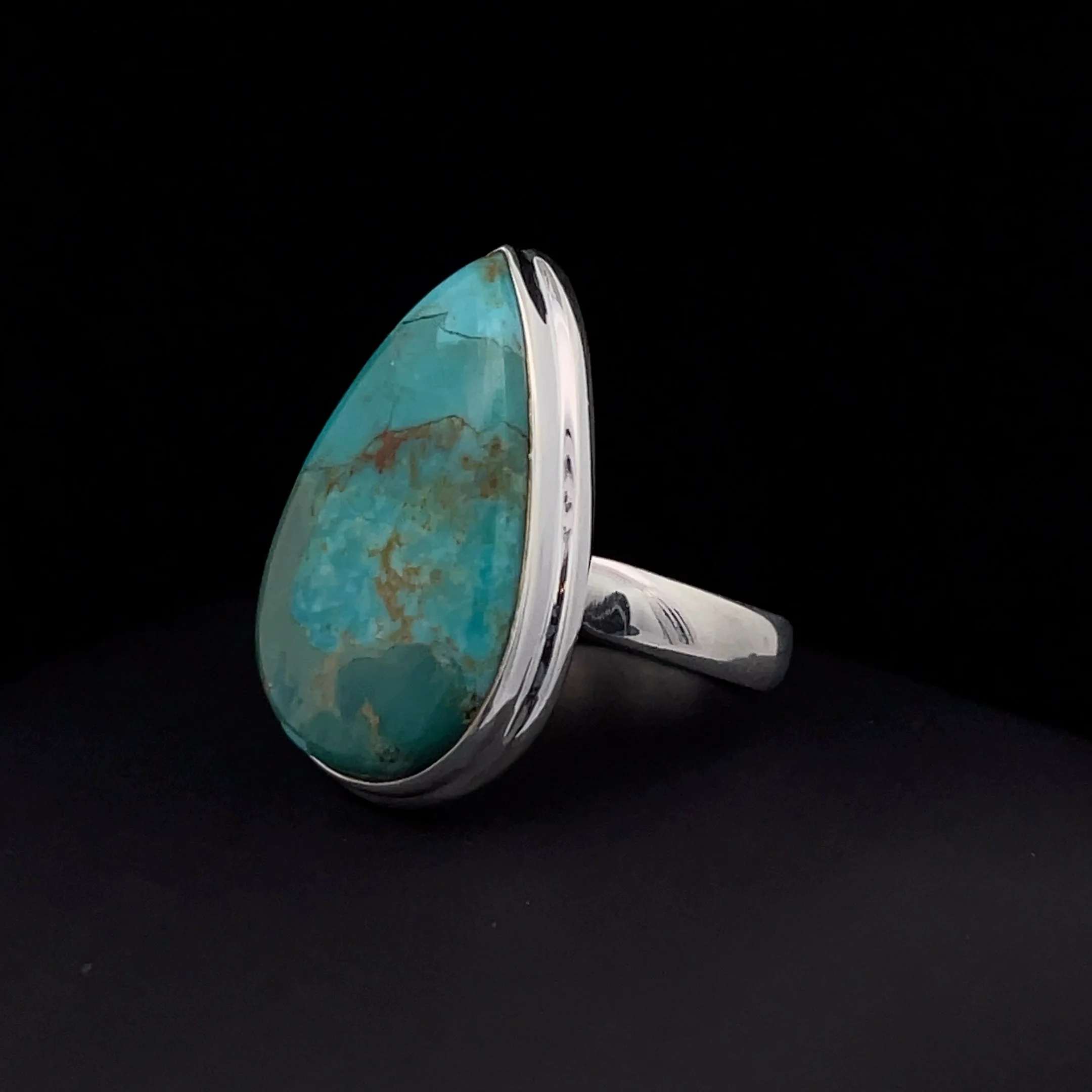 Sterling Silver Kingman Turquoise Ring Size 7 - Image 3