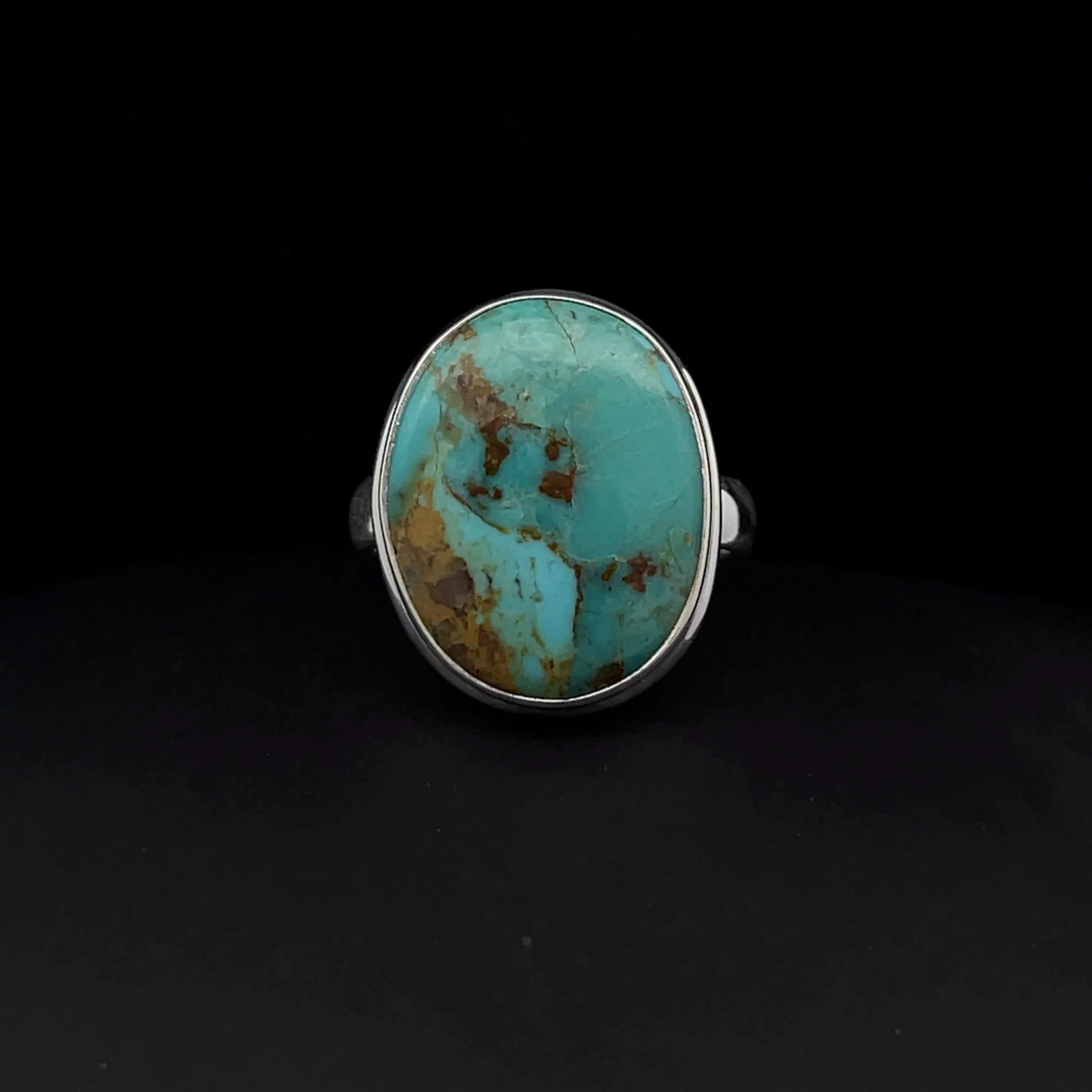 Sterling Silver Kingman Turquoise Ring Size 7