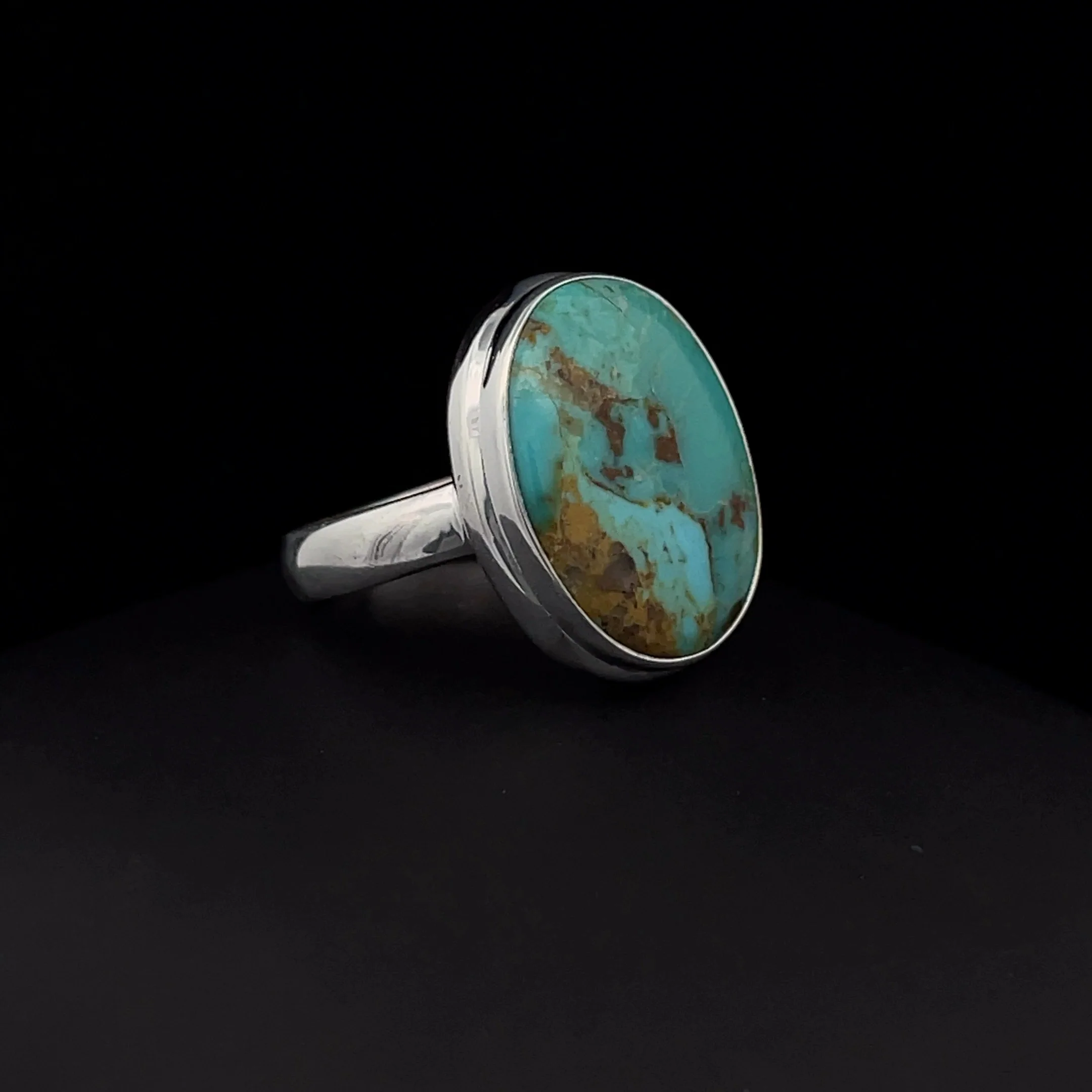 Sterling Silver Kingman Turquoise Ring Size 7 - Image 2
