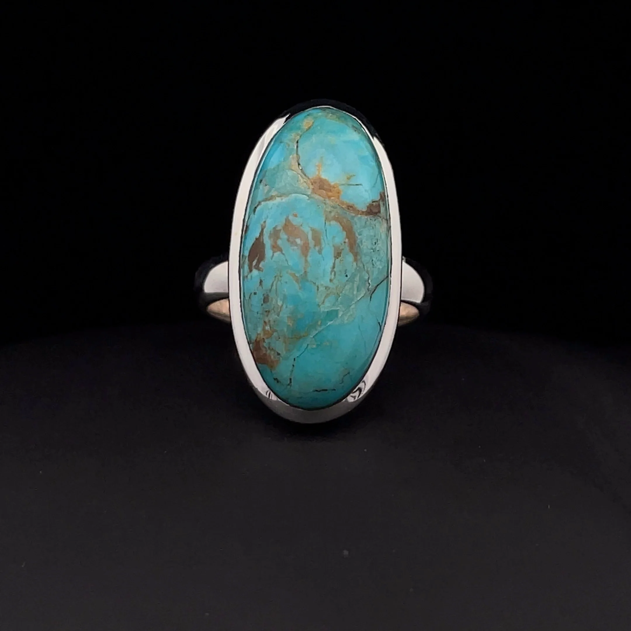 Sterling Silver Kingman Turquoise Ring Size 7