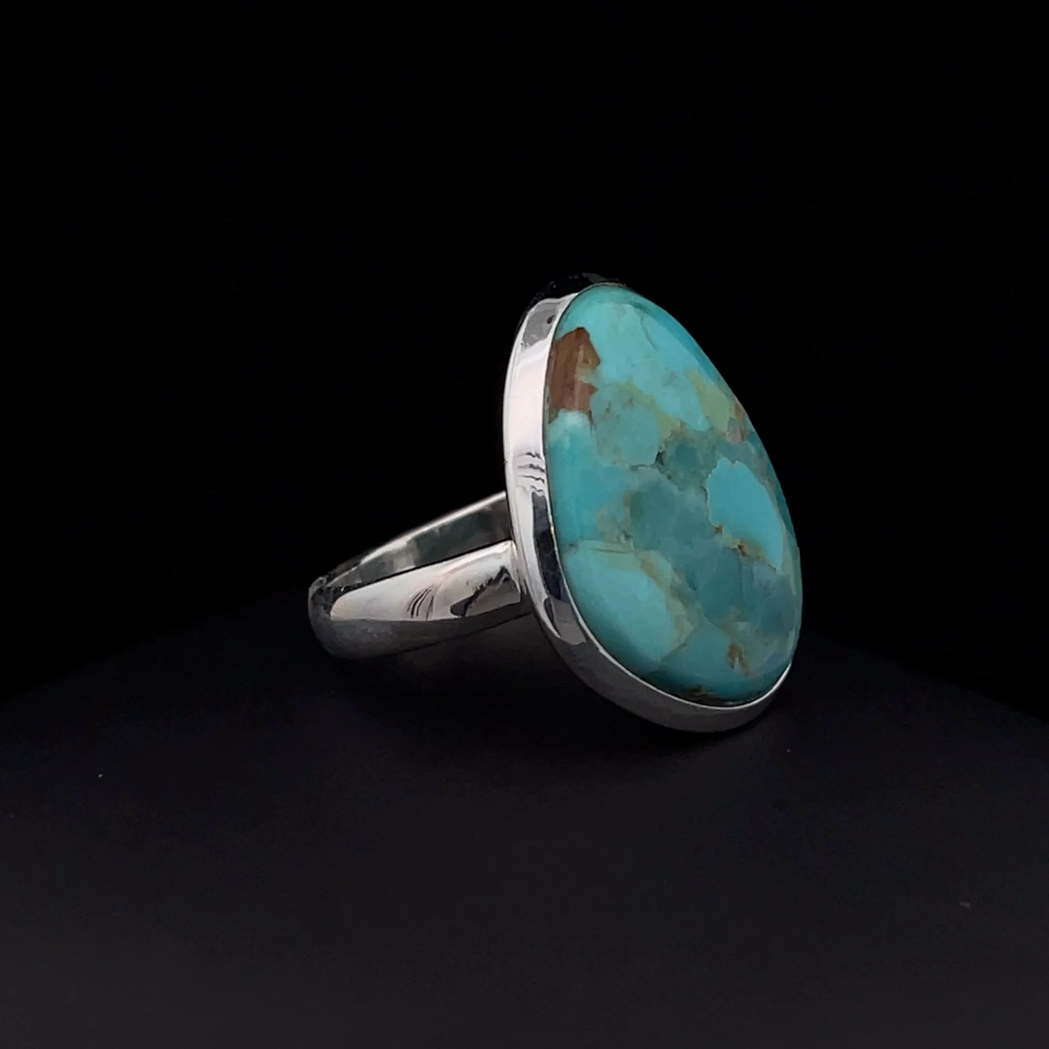 Sterling Silver Kingman Turquoise Ring Size 7 - Image 2
