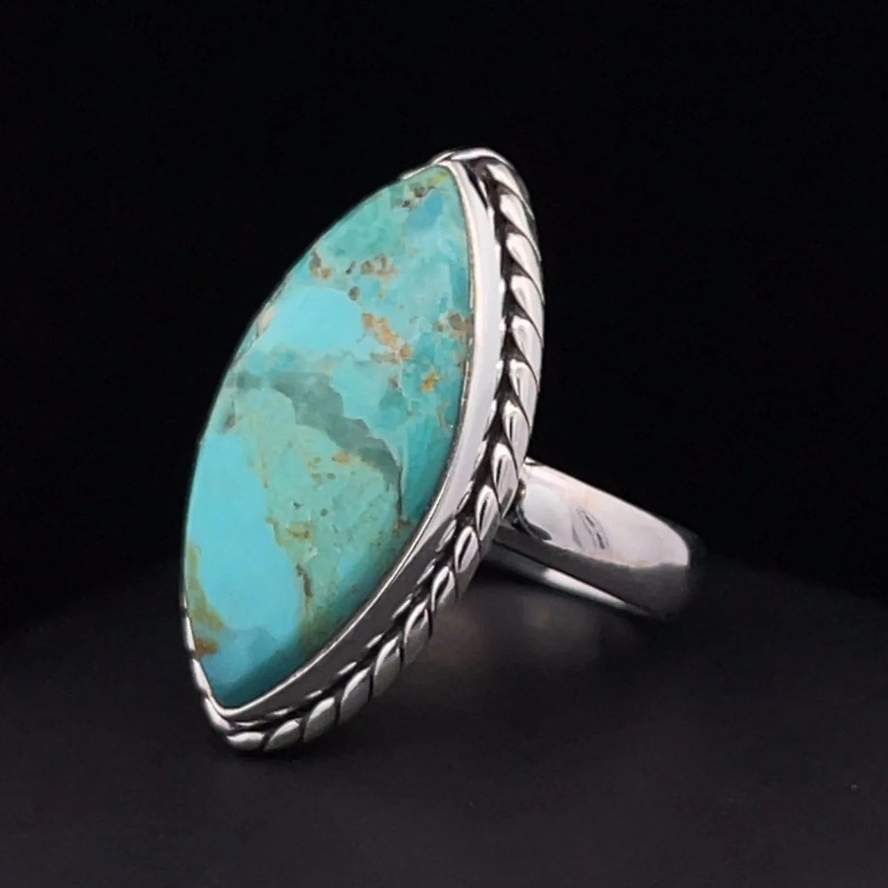 Sterling Silver Kingman Turquoise Ring Size 5.5 - Image 3