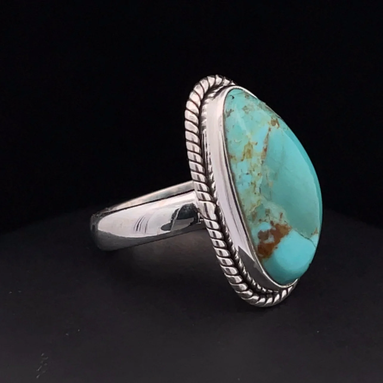 Sterling Silver Kingman Turquoise Ring Size 5.5 - Image 2