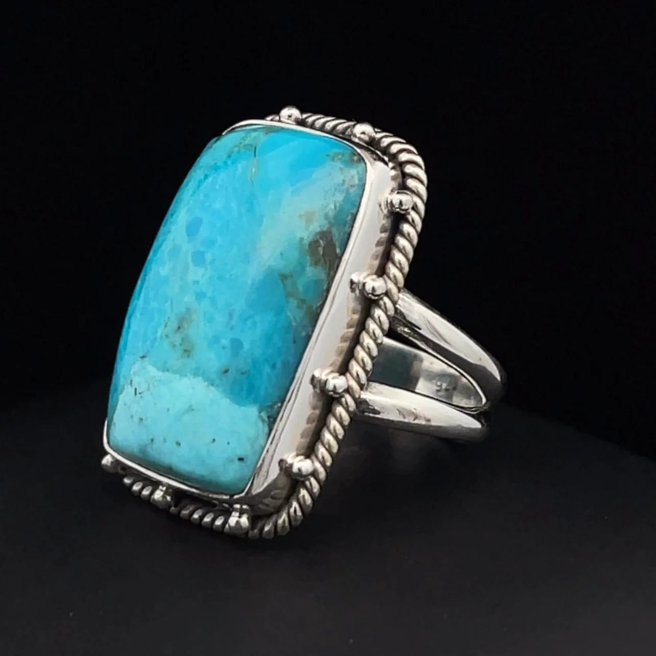 Sterling Silver Kingman Turquoise Ring Size 5 - Image 3