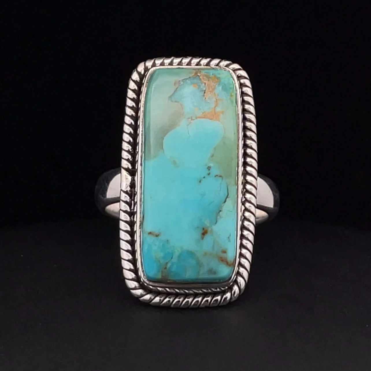Sterling Silver Kingman Turquoise Ring Size 5.5