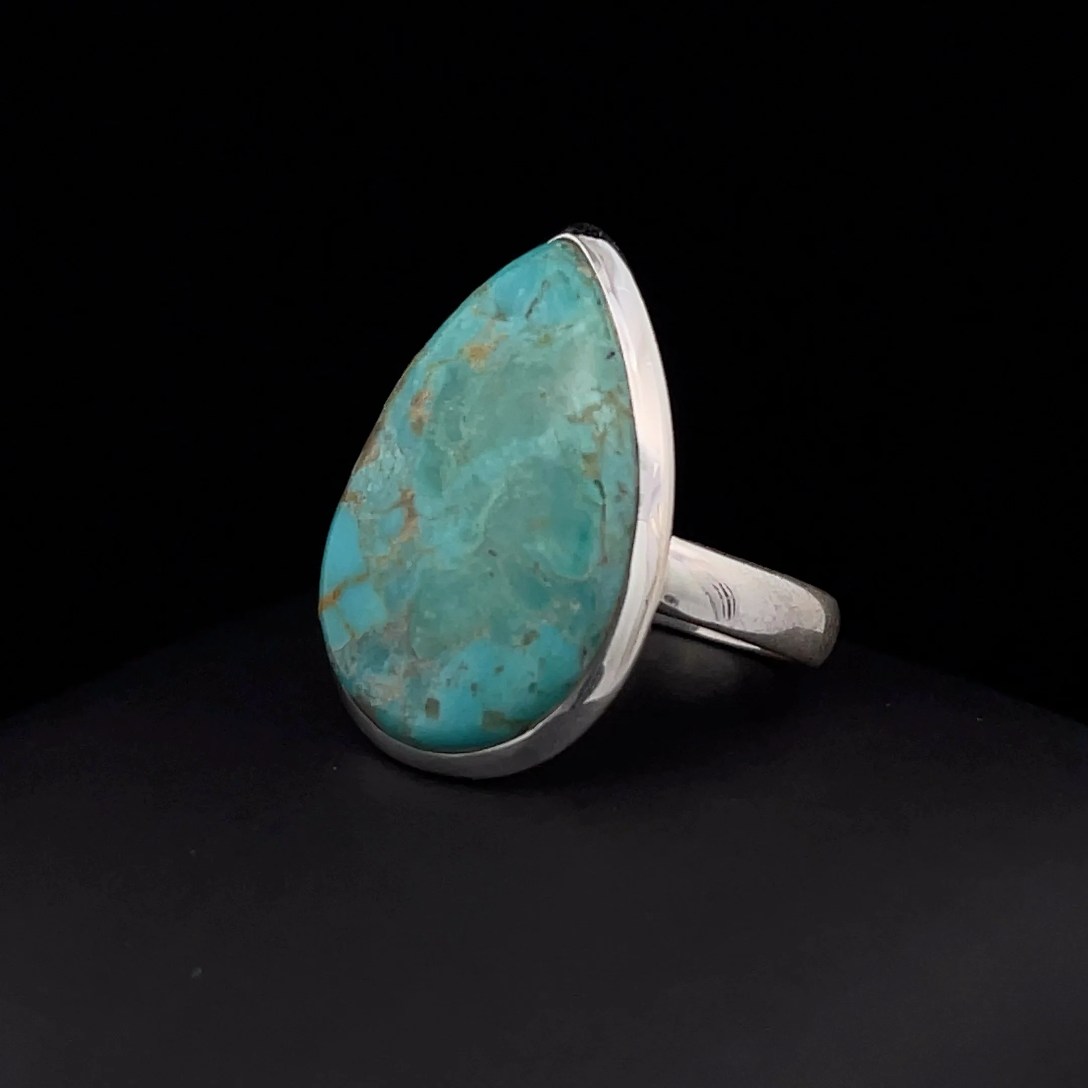 Sterling Silver Kingman Turquoise Ring Size 7 - Image 3