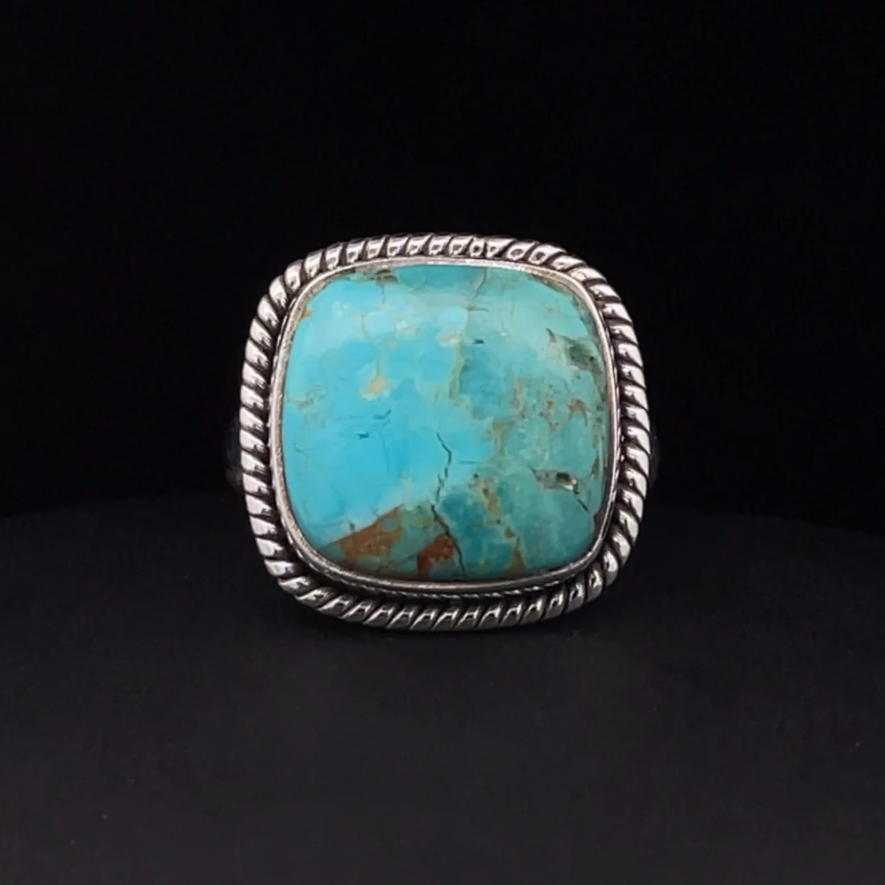 Sterling Silver Kingman Turquoise Ring Size 6.5