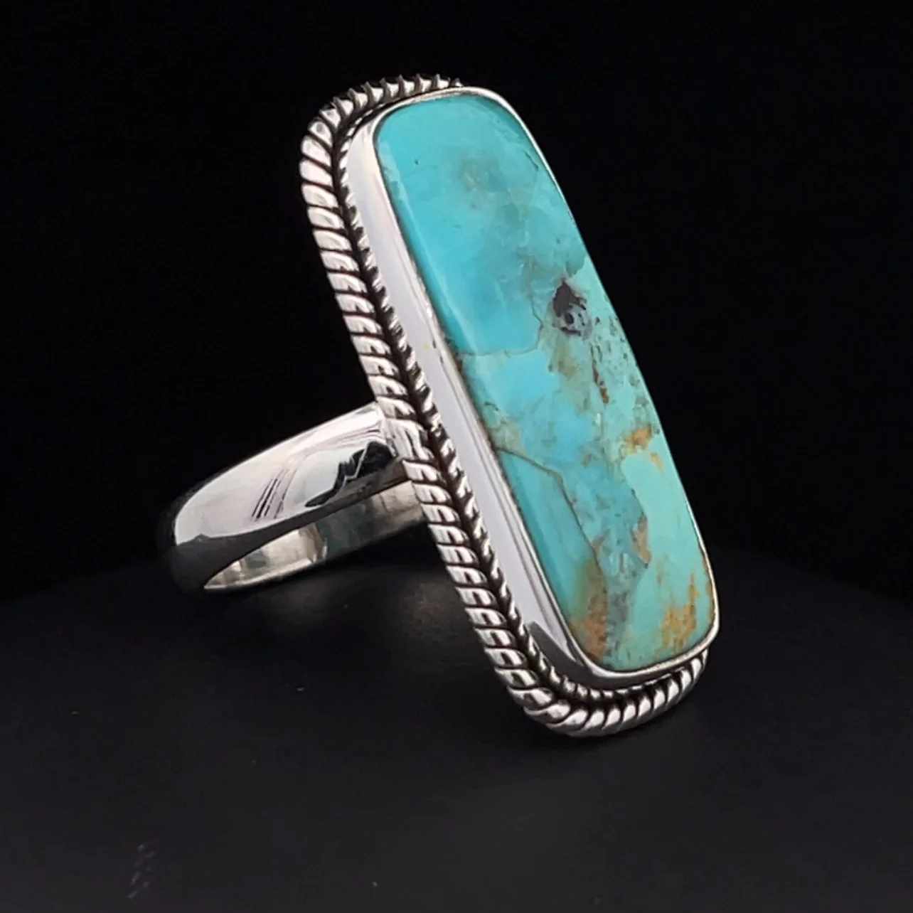 Sterling Silver Kingman Turquoise Ring Size 6.5 - Image 2