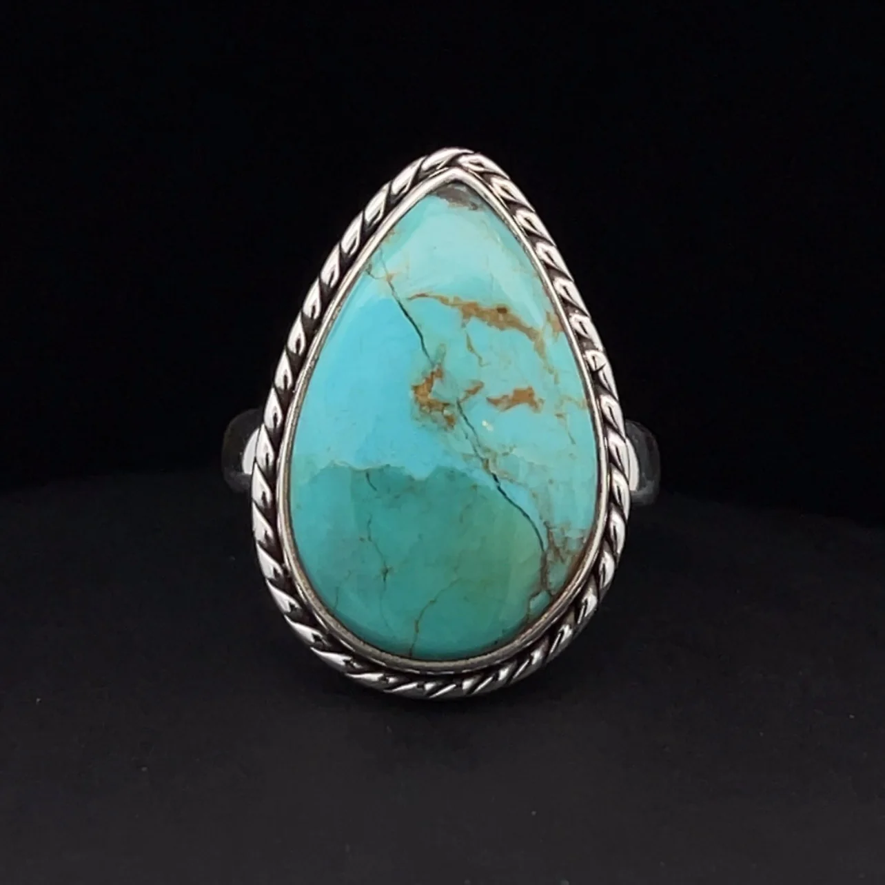 Sterling Silver Kingman Turquoise Ring Size 6.5