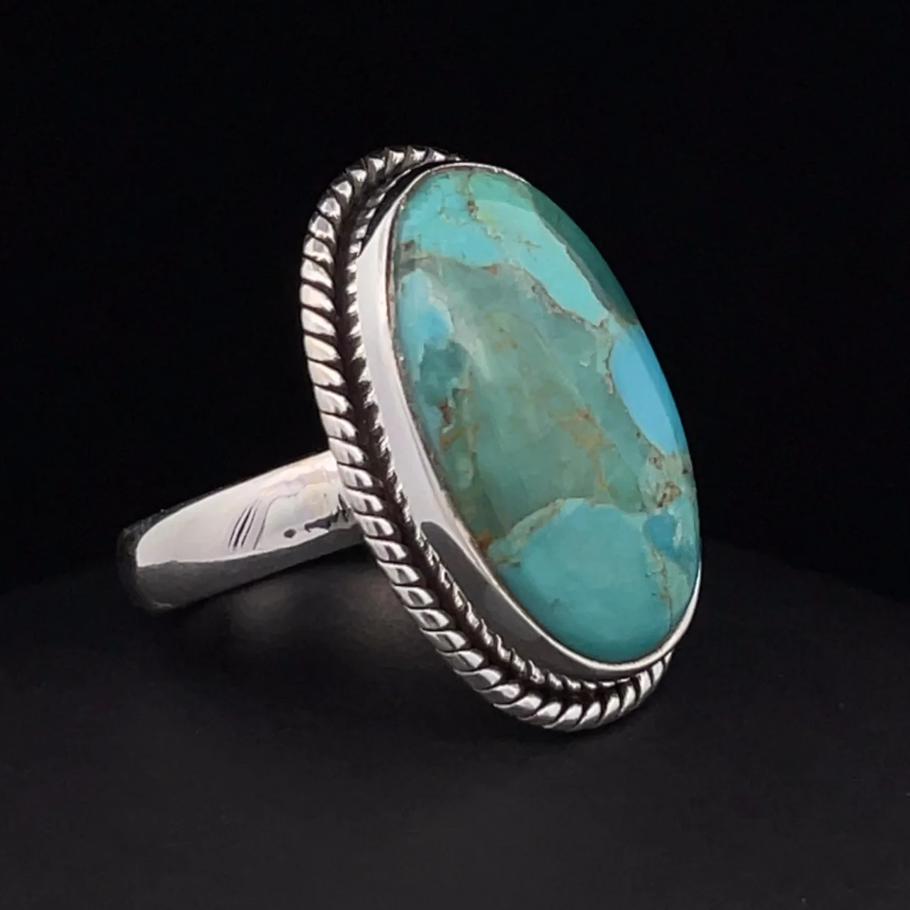 Sterling Silver Kingman Turquoise Ring Size 6.5 - Image 2