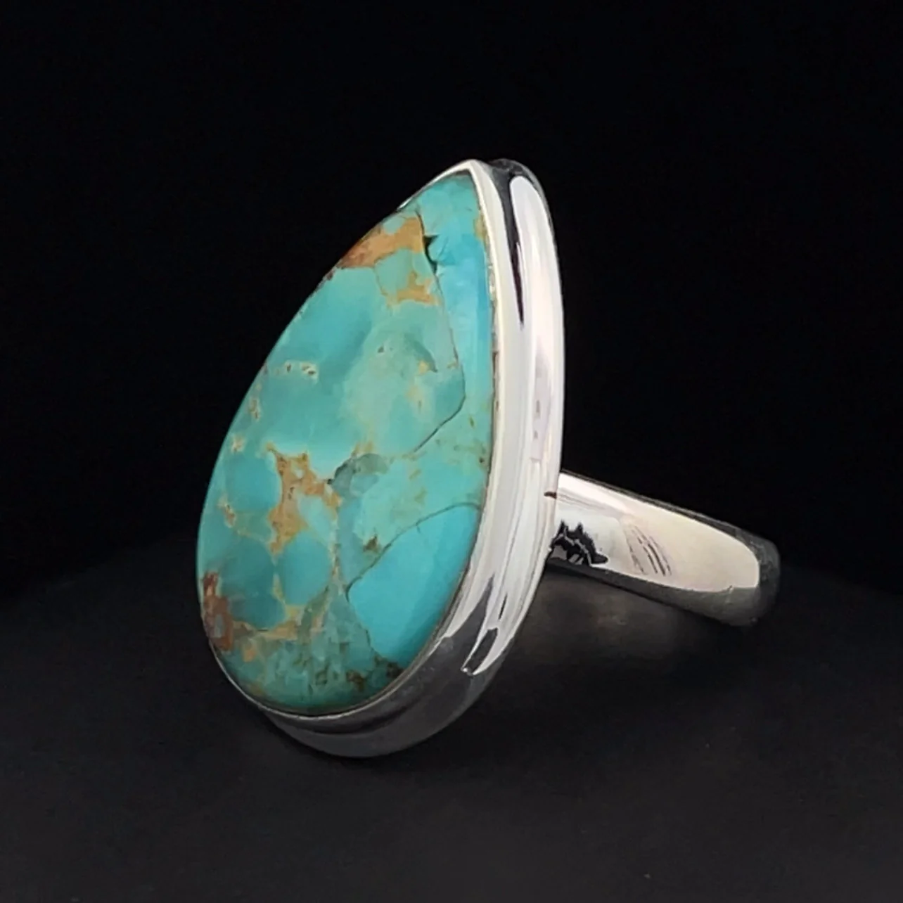 Sterling Silver Kingman Turquoise Ring Size 6.5 - Image 3