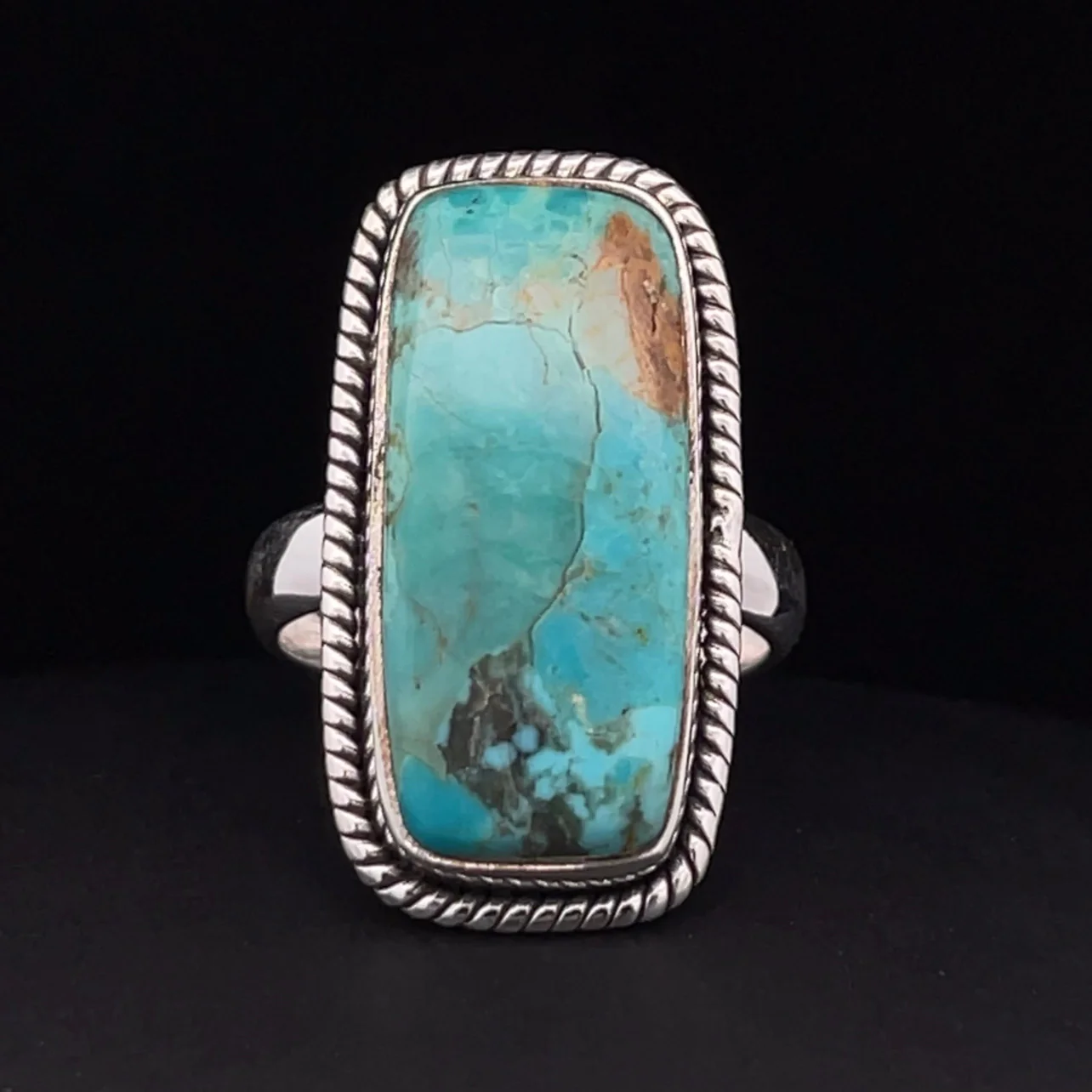 Sterling Silver Kingman Turquoise Ring Size 6.5