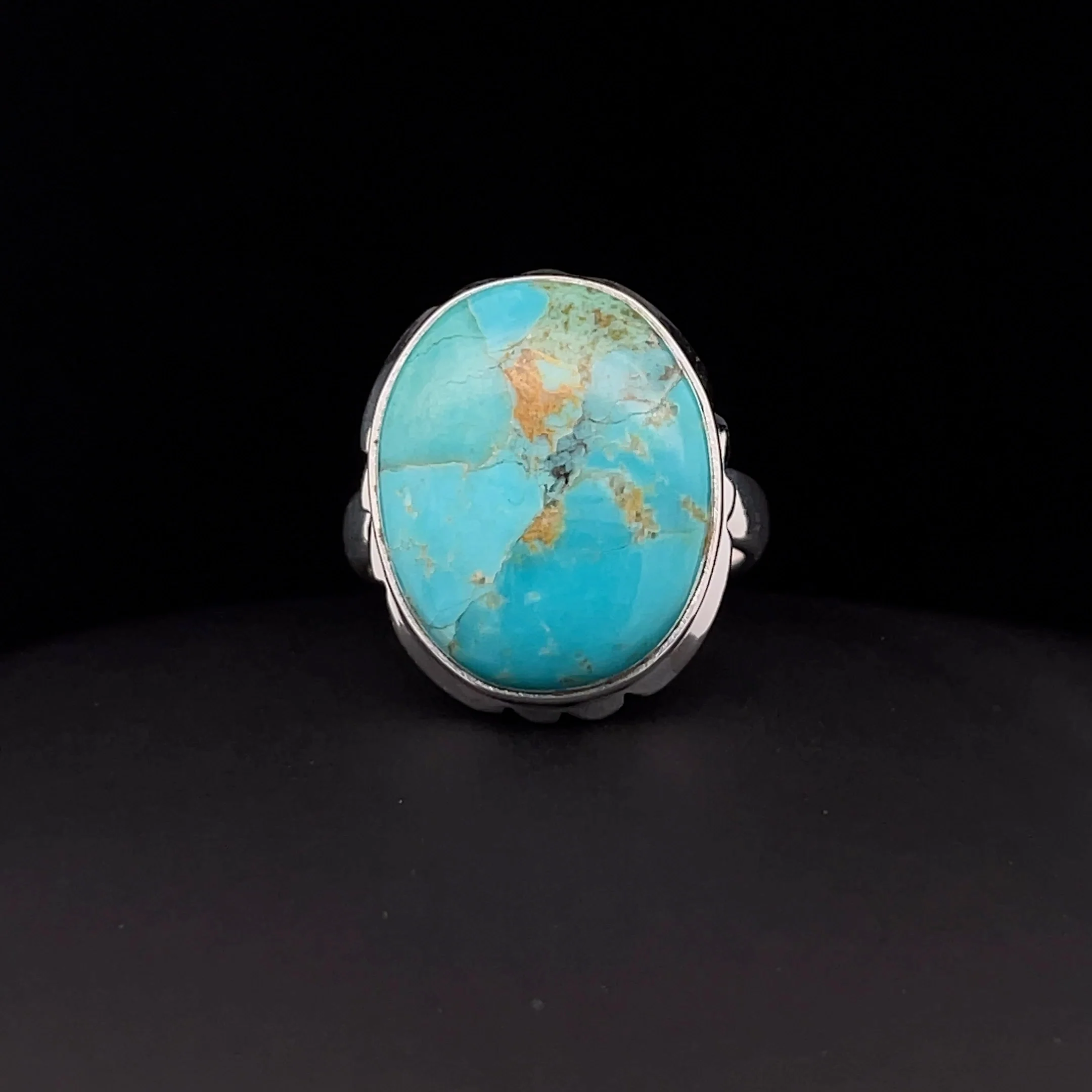 Sterling Silver Kingman Turquoise Ring Size 7