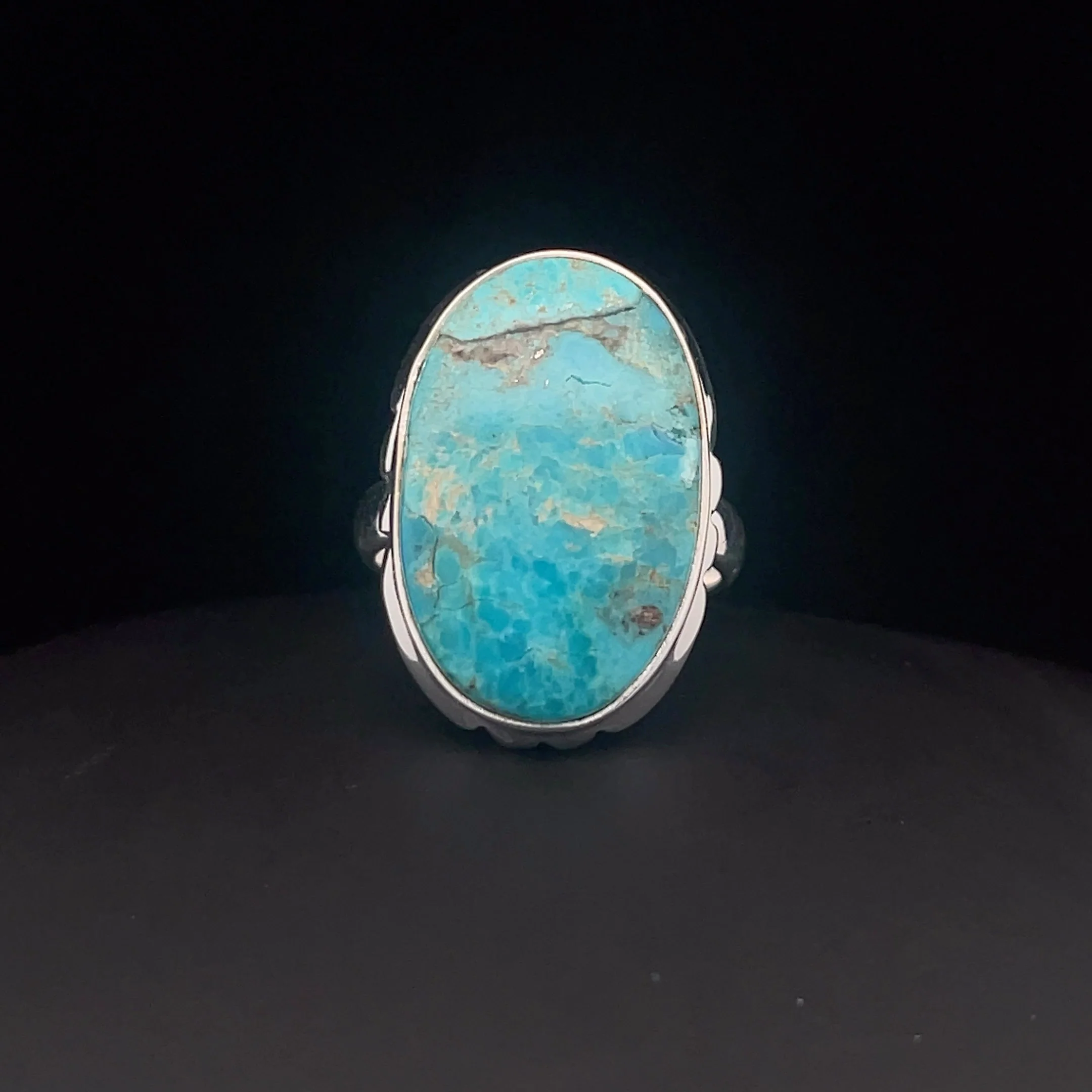 Sterling Silver Kingman Turquoise Ring Size 7