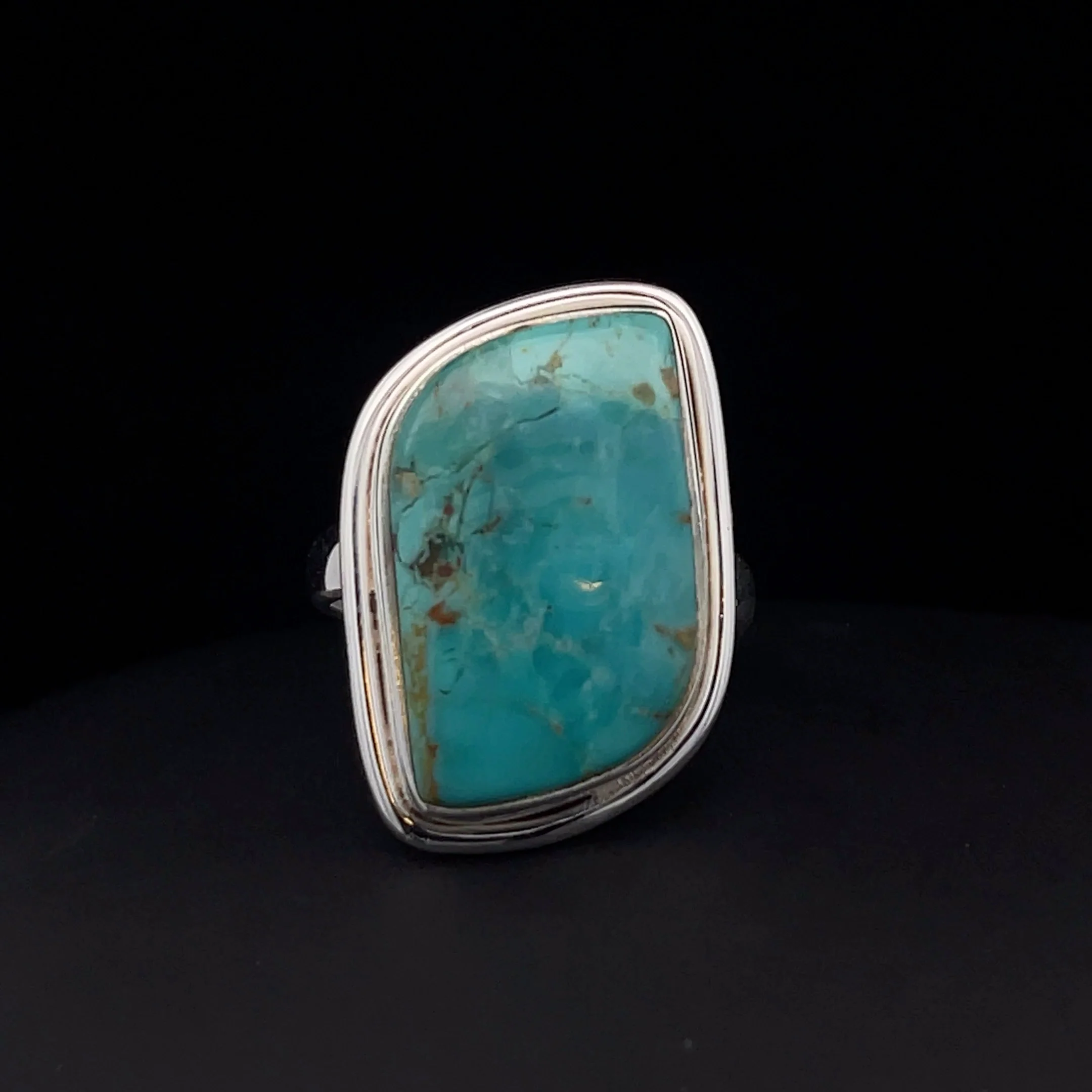 Sterling Silver Kingman Turquoise Ring Size 7