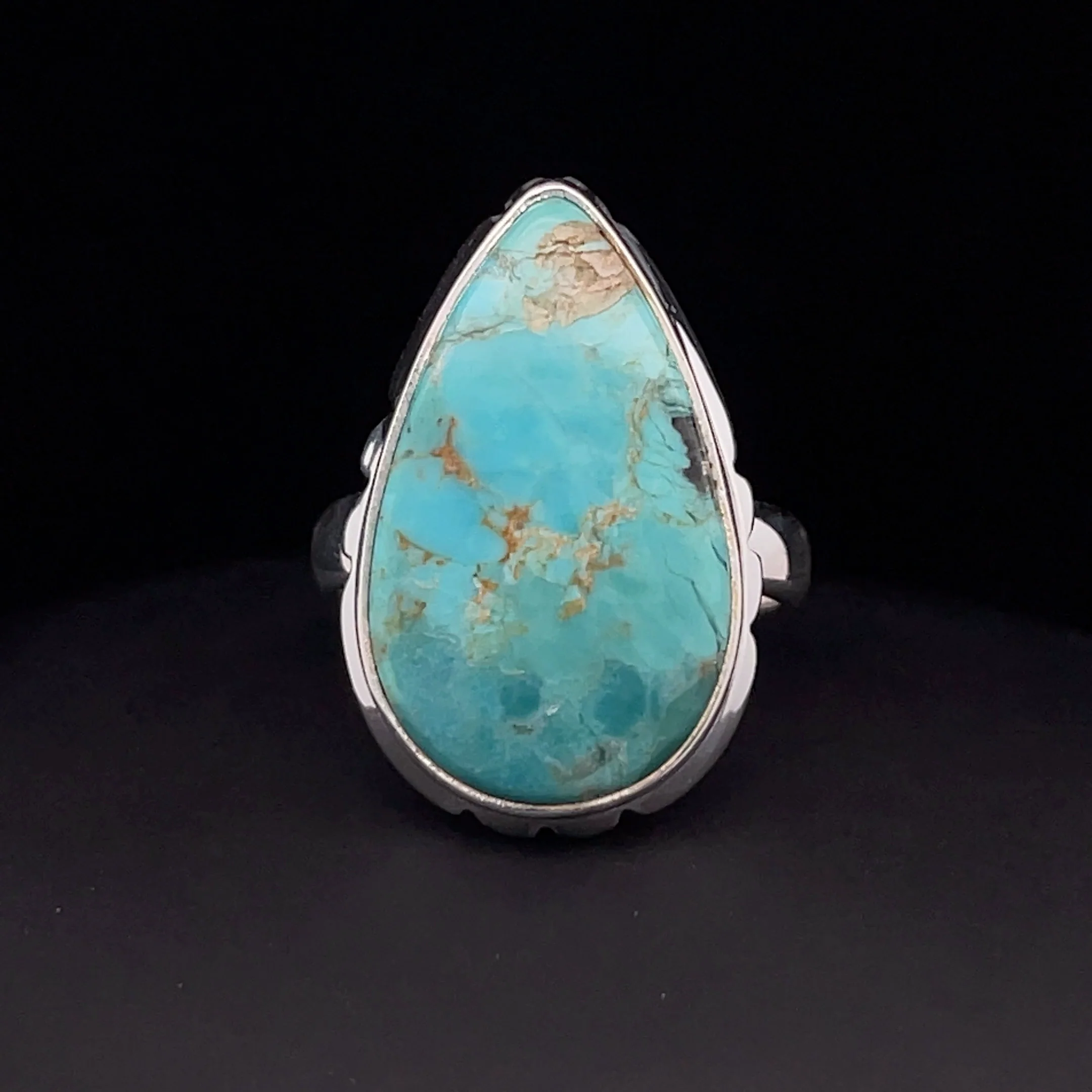 Sterling Silver Kingman Turquoise Ring Size 7