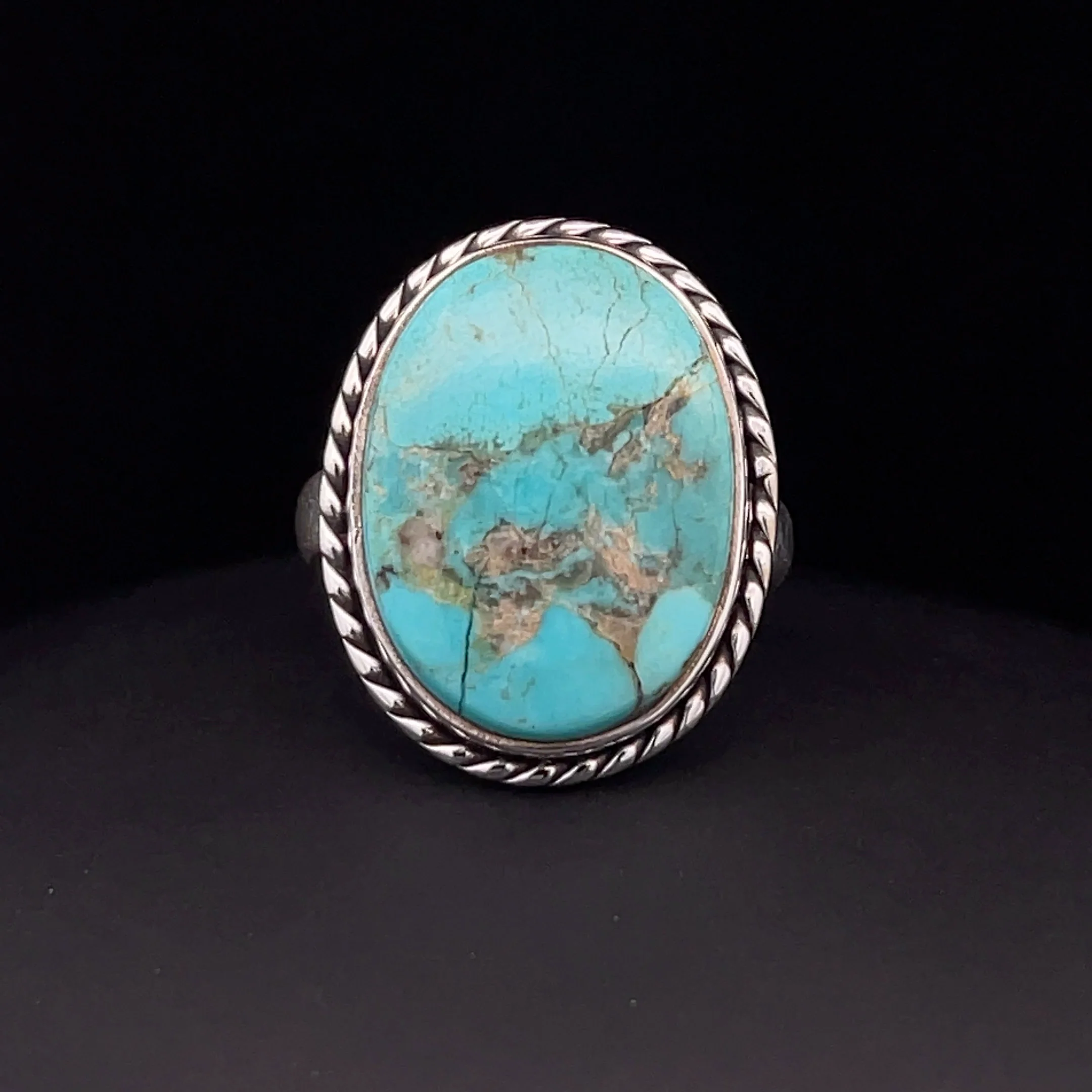 Sterling Silver Kingman Turquoise Ring Size 7