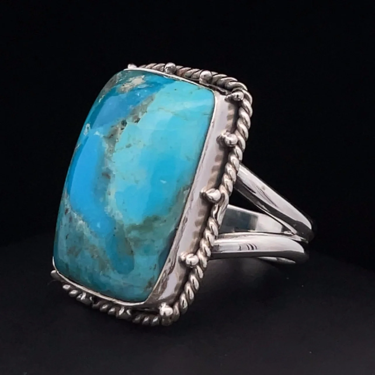 Sterling Silver Kingman Turquoise Ring Size 9.5 - Image 3