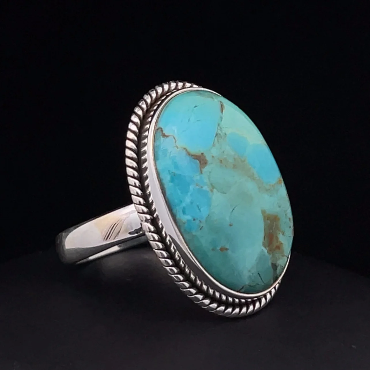 Sterling Silver Kingman Turquoise Ring Size 9.5 - Image 2