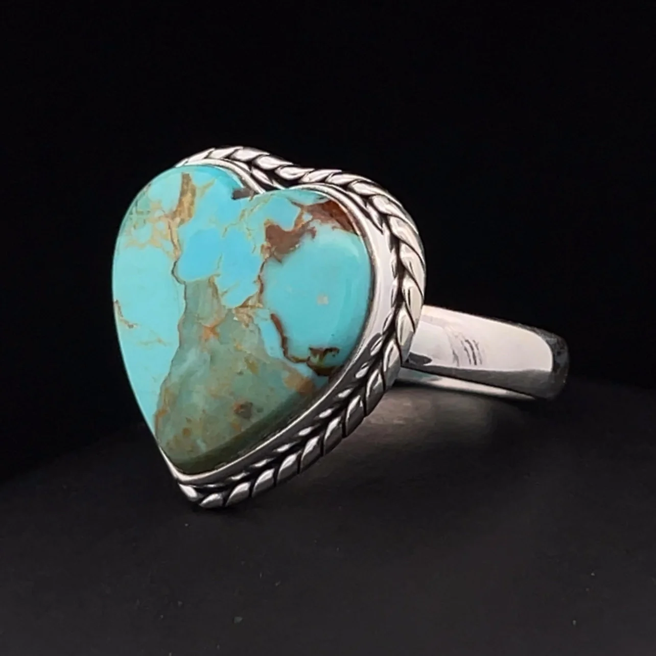 Sterling Silver Kingman Turquoise Ring Size 9.5 - Image 3