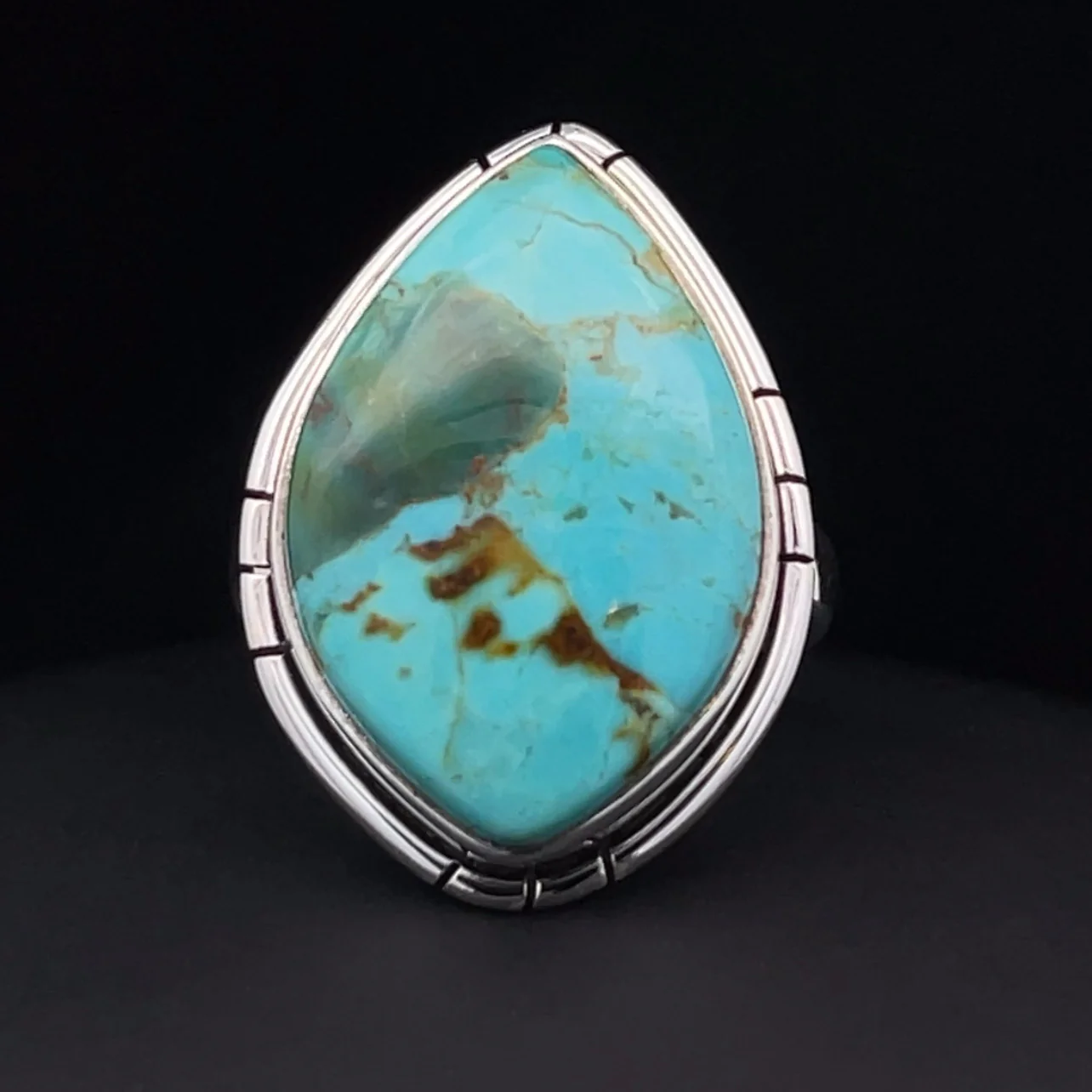 Sterling Silver Kingman Turquoise Ring Size 7